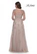 Picture of: Tulle and Lace A-Line Dress with V Neckline in Dusty Mauve, Style: 30398, Detail Picture 4