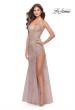Picture of: Lace Long Dress with High Side Slit and V Neckline in Dusty Mauve, Style: 31126, Main Picture