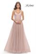 Picture of: Tulle A-Line Prom Dress with Rhinestone Straps in Dusty Mauve, Style: 31204, Detail Picture 8