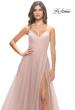 Picture of: Tulle A-Line Prom Dress with Rhinestone Straps in Dusty Mauve, Style: 31204, Detail Picture 9