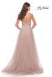 Picture of: A Line Tulle Gown with Lace Bodice and V Back in Dusty Mauve, Style: 31507, Detail Picture 9