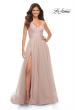 Picture of: A-line Tulle Gown with V Neckline and Pockets in Dusty Mauve, Detail Picture 14