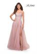 Picture of: Rhinestone and Tulle Gown with A-line Skirt in Dusty Mauve, Style: 30581, Detail Picture 1