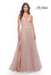 Picture of: A Line Tulle Gown with Lace Bodice and V Back in Dusty Mauve, Style: 31507, Detail Picture 1
