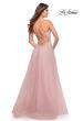 Picture of: Rhinestone and Tulle Gown with A-line Skirt in Dusty Mauve, Style: 30581, Detail Picture 2
