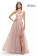 Picture of: Tulle A-Line Prom Dress with Rhinestone Straps in Dusty Mauve, Style: 31204, Detail Picture 2