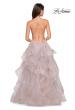 Picture of: Floor Length Tulle Dress with Floral Embellishments in Dusty Mauve, Style: 27579, Detail Picture 3