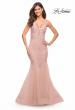 Picture of: Mermaid Tulle and Lace Jeweled Prom Dress in Dusty Mauve, Style: 30584, Detail Picture 5