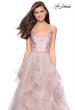 Picture of: Floor Length Tulle Dress with Floral Embellishments in Dusty Mauve, Style: 27579, Detail Picture 6