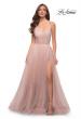 Picture of: A Line Tulle Prom Dress with Sheer Bodice in Dusty Mauve, Style 29076, Detail Picture 6