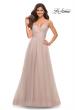 Picture of: A-line Tulle Gown with V Neckline and Pockets in Dusty Mauve, Detail Picture 6