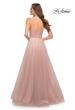 Picture of: A Line Tulle Prom Dress with Sheer Bodice in Dusty Mauve, Style 29076, Detail Picture 7