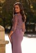 Picture of: Long Mother of the Bride Dress with Beaded Lace Bodice in Dusty Purple, Style: 32738, Detail Picture 2