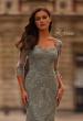 Picture of: Unique Lace Gown with Square Neckline and Illusion Sleeves in Dusty Sage, Style: 31909, Main Picture