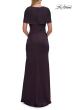 Picture of: Jersey Gown with Draped Bodice and Short Sleeves in Eggplant, Style: 33157, Detail Picture 8