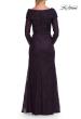 Picture of: Lace Long Sleeve V-Neck Evening Gown in Eggplant, Style: 33333, Detail Picture 9