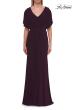Picture of: Flutter Sleeve Jersey Gown with Beaded Waist in Eggplant, Style: 33158, Detail Picture 1