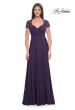 Picture of: Elegant Jersey Evening Dress with Lace Details in Eggplant, Style: 31906, Detail Picture 3