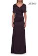 Picture of: Jersey Gown with Draped Bodice and Short Sleeves in Eggplant, Style: 33157, Detail Picture 7