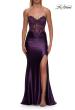 Picture of: Strapless Embellished Corset Gown with Satin Skirt in Eggplant, Style: 33639, Detail Picture 7