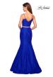 Picture of: Lace Two Piece Gown with Rhinestone Accents in Electric Blue, Style: 27589, Back Picture