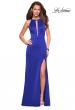 Picture of: High Neckline Prom Dress with Strappy Back in Electric Blue, Style: 26946, Detail Picture 2