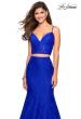 Picture of: Lace Two Piece Gown with Rhinestone Accents in Electric Blue, Style: 27589, Detail Picture 4