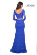 Picture of: Stretch Lace Long Sleeve Two Piece Prom Dress in Electric Blue, Style: 27601, Detail Picture 6