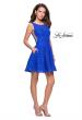 Picture of: Lace Short Dress with Rhinestones and Pockets in Electric Blue, Style: 26616, Detail Picture 8