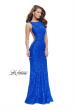 Picture of: Lace Mermaid Dress with Sheer Sides and Low Back in Electric Blue, Style: 24903, Main Picture