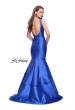Picture of: Low Scoop Mermaid Prom Dress with Tiered Detail in Electric Blue, Style: 26046, Back Picture