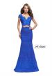 Picture of: Two Piece Mermaid Dress with Metallic Beading in Electric Blue, Style: 25918, Detail Picture 2