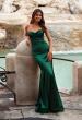 Picture of: Stretch Satin Gown with Draped Sweetheart Neckline in Emerald, Style: 31915, Main Picture