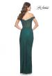Picture of: Off the Shoulder Rhinestone Fishnet Gown with Lace Details in Emerald, Style: 32116, Detail Picture 11