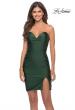 Picture of: Short Dress with Slit and Ruching in Emerald, Style: 30924, Main Picture