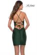 Picture of: Flattering Deep V Ruched Mini Dress with Tie Back in Emerald, Style: 30947, Detail Picture 10