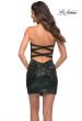 Picture of: Strapless Sequin Homecoming Dress with Slit in Emerald, Back Picture