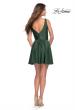 Picture of: Short Flare Dress with V Neckline and Fitted Waist in Emerald, Style 30926, Back Picture