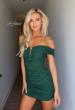 Picture of: Strapless Ruched Mini Dress in Emerald, Style: 33250, Detail Picture 1