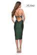 Picture of: Midi Jersey Dress with High Slit and Ruffle Detail in Emerald, Style 30925, Detail Picture 2