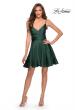 Picture of: Satin Homecoming Dress with Cut Out Corset Style Back in Emerald, Style: 29242, Detail Picture 3