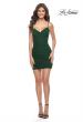 Picture of: Bustier Top Dress with Ruched Skirt and Lace Up Back in Emerald, Style: 31739, Detail Picture 3