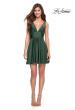 Picture of: Short Flare Dress with V Neckline and Fitted Waist in Emerald, Style 30926, Detail Picture 4