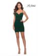 Picture of: Net Jersey Short Dress with Sheer Corset Bodice in Emerald, Style: 30920, Detail Picture 5