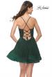 Picture of: Short Dress with Flared Skirt and Sheer Lace Bodice in Emerald, Style: 31769, Detail Picture 6
