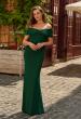 Picture of: Off-the-Shoulder Draped Jersey Gown in Emerald, Style: 33171, Main Picture