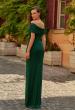 Picture of: Off-the-Shoulder Draped Jersey Gown in Emerald, Style: 33171, Back Picture