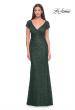 Picture of: Stretch Lace Evening Dress with Short Sleeves in Emerald, Style: 30797, Main Picture