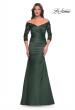 Picture of: Mermaid Satin Dress with Gathering and Off the Shoulder Top in Emerald, Style: 30853, Main Picture