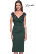 Picture of: Short Satin Evening Dress with Beaded Details in Emerald, Style: 31839, Main Picture